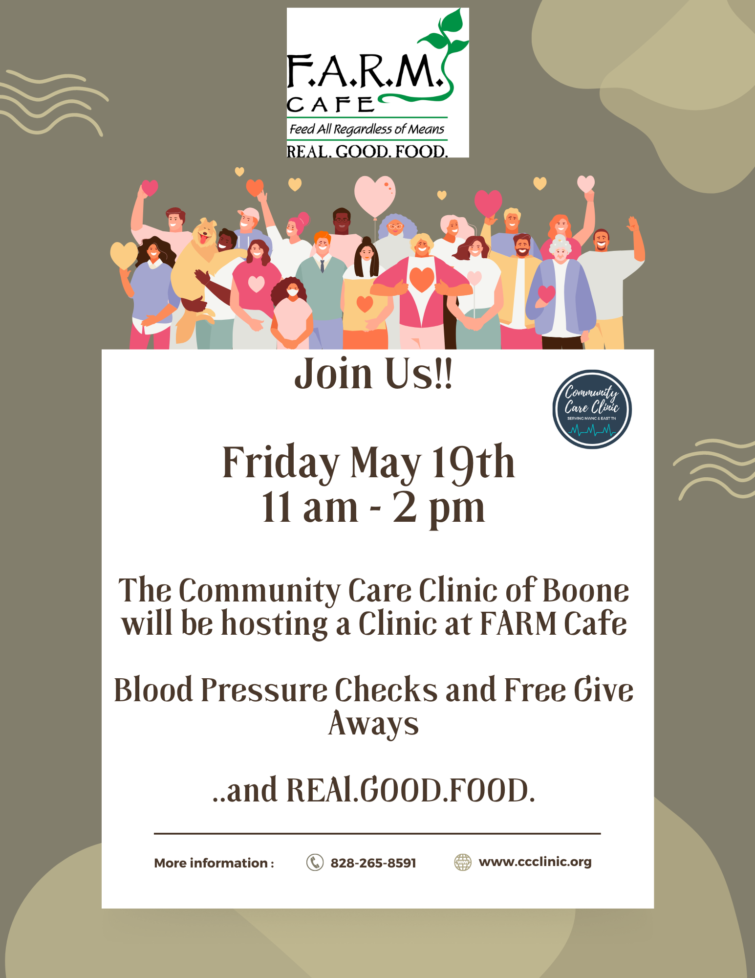 CCC Pop Up Clinic at F.A.R.M. Cafe
